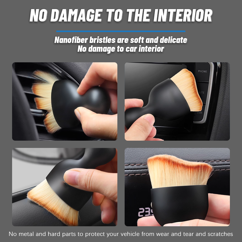 Soft Bristles Interior Duster – Dual Use for Wet & Dry Cleaning