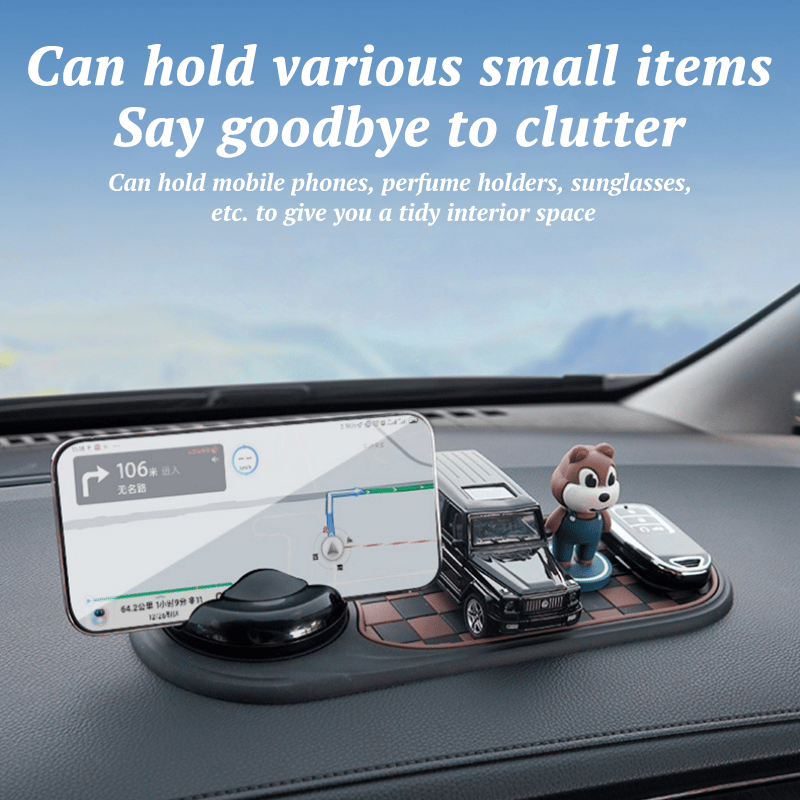 Multifunction Car Mat with Phone Holder Hidden Number Plate